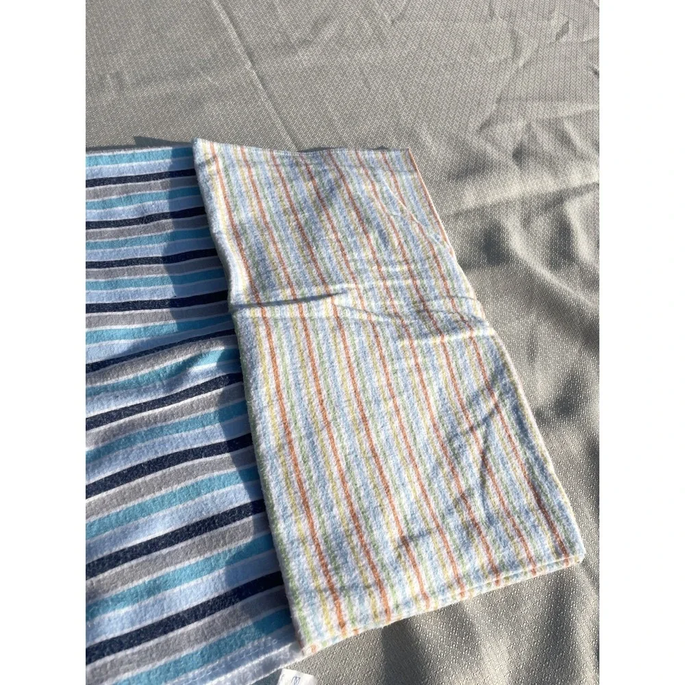 Lot Of 5 Cotton Muslin Baby Infant Swaddle Blankets Gerber Garanimals Stripes